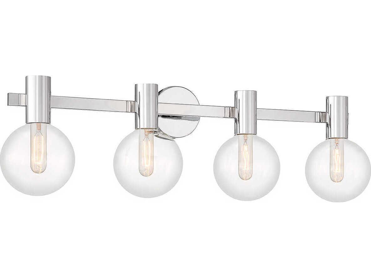 Savoy House Wright 4-Light Chrome Glass Vanity Light