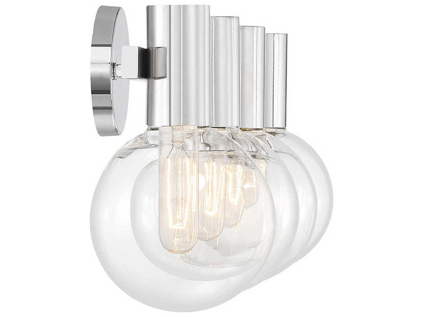 Savoy House Wright 4-Light Chrome Glass Vanity Light