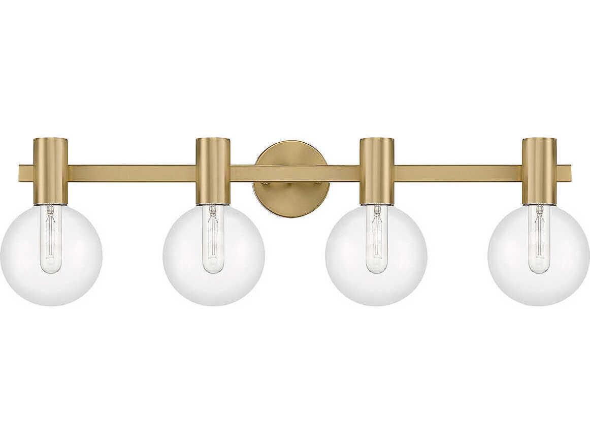 Savoy House Wright 4-Light Warm Brass Glass Vanity Light