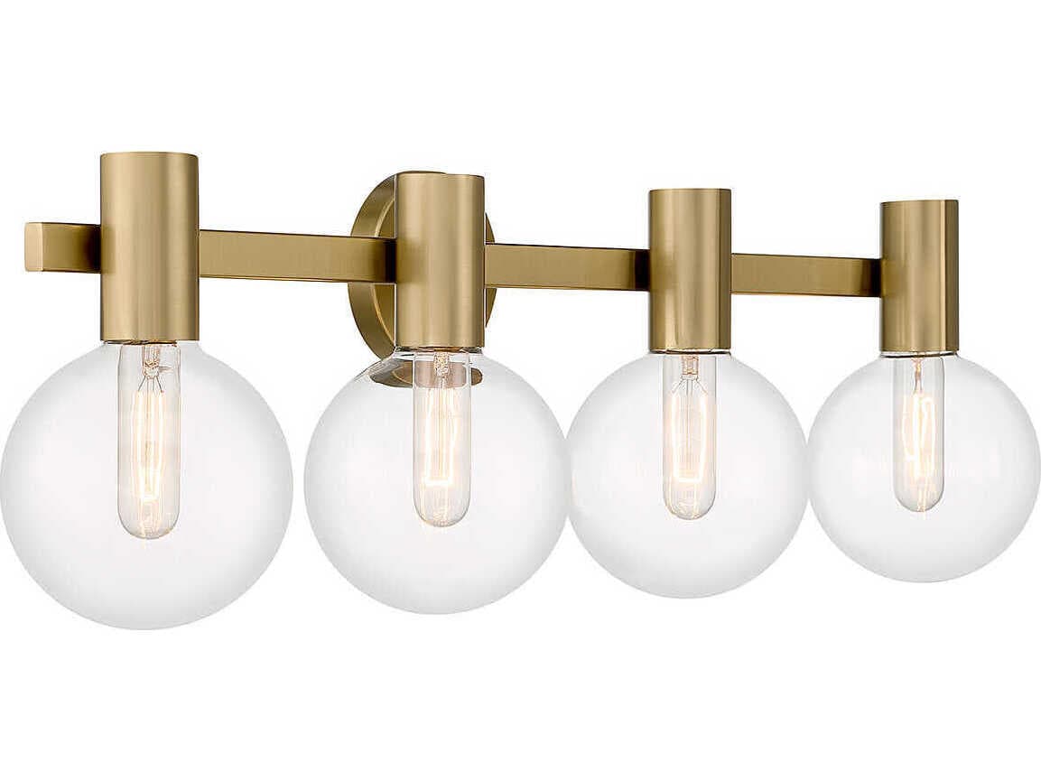 Savoy House Wright 4-Light Warm Brass Glass Vanity Light