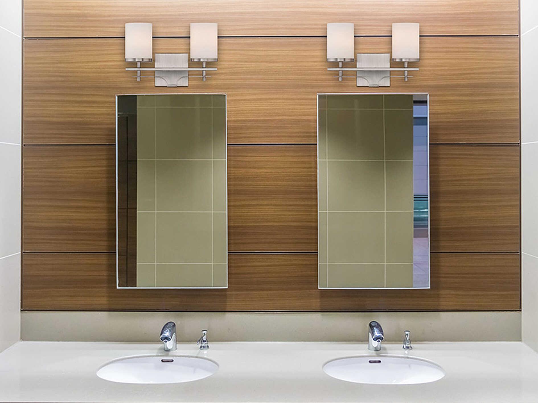 Savoy House Colton 2-Light Satin Nickel Glass Vanity Light