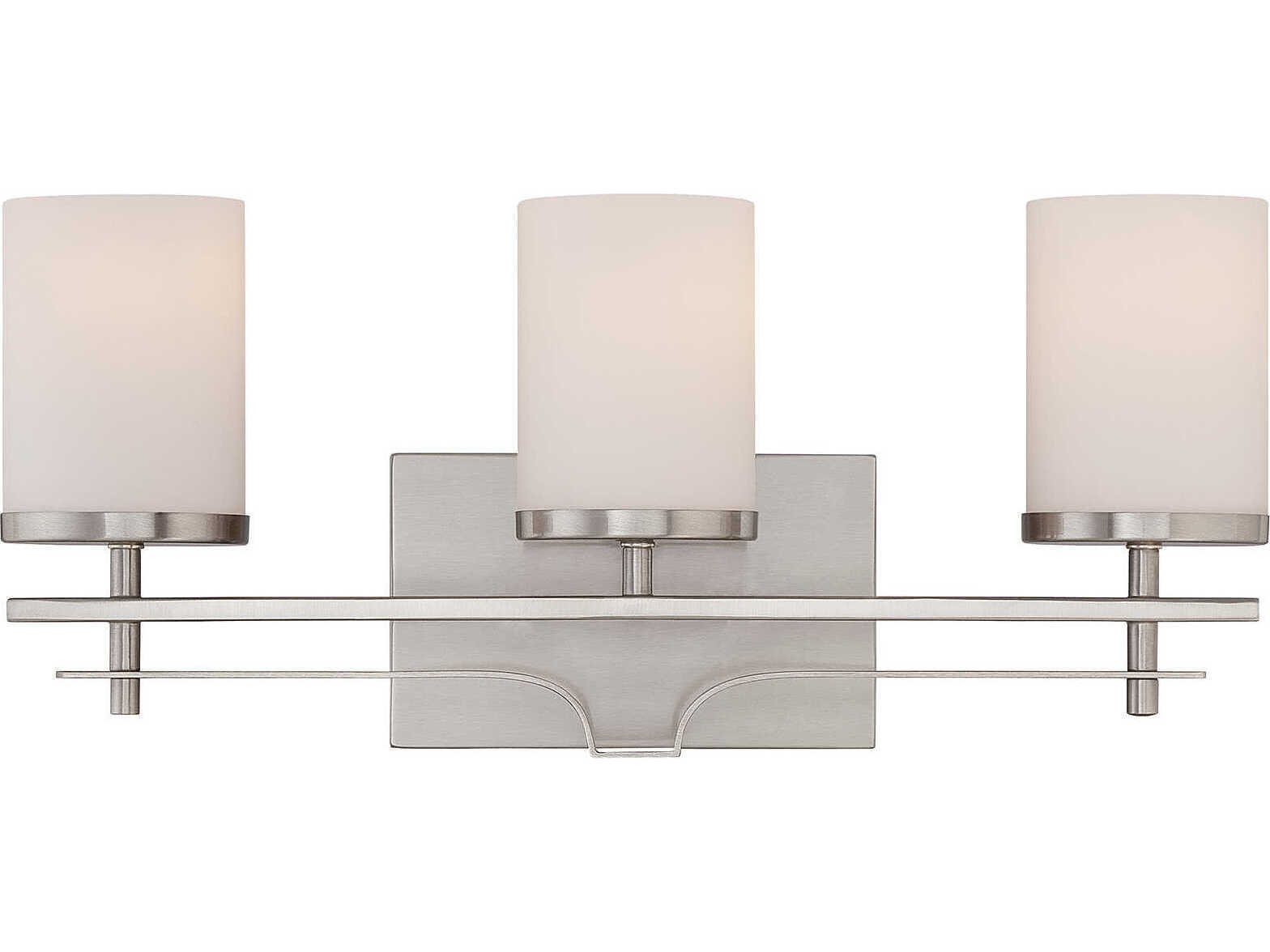 Savoy House Colton 3-Light Satin Nickel Glass Vanity Light