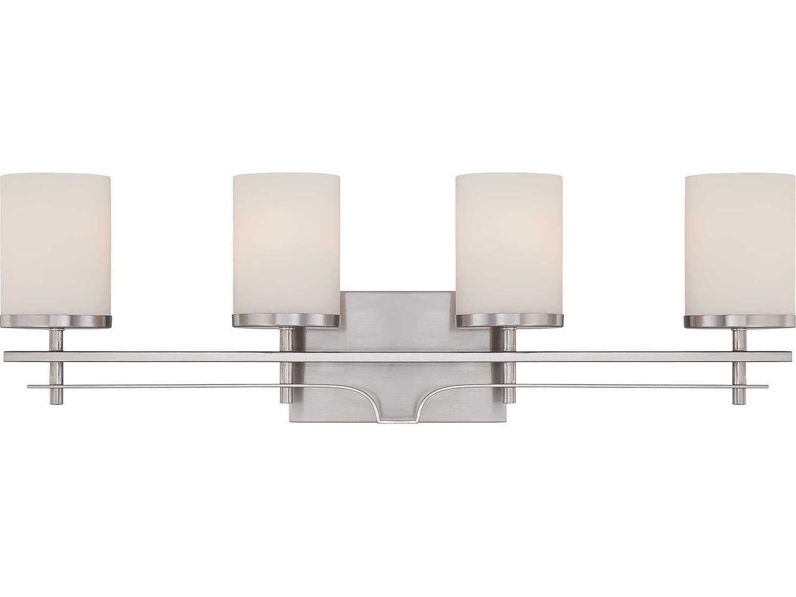 Savoy House Colton 4-Light Satin Nickel Glass Vanity Light