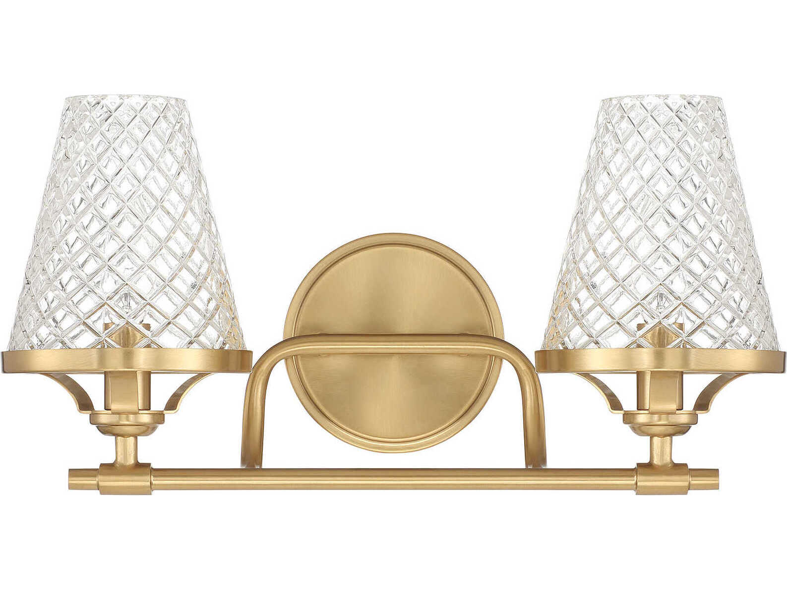 Savoy House Candler 2-Light Warm Brass Vanity Light