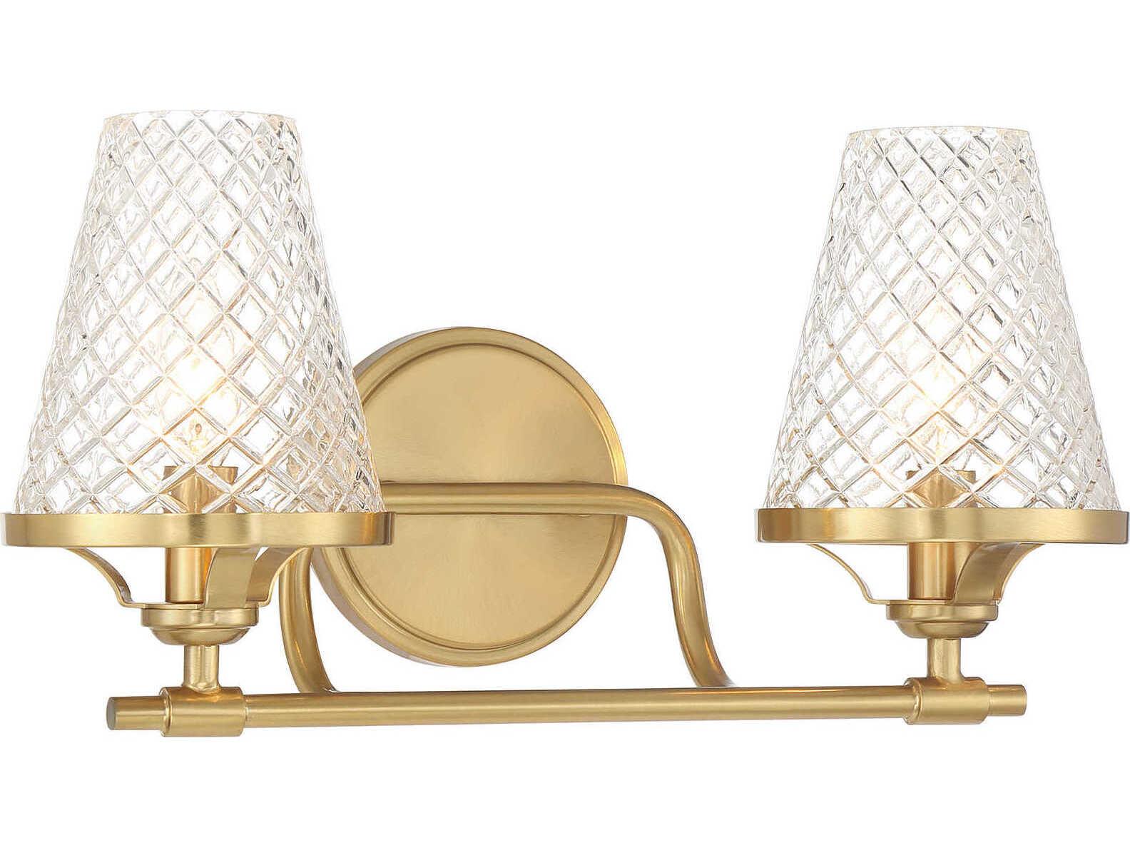 Savoy House Candler 2-Light Warm Brass Vanity Light
