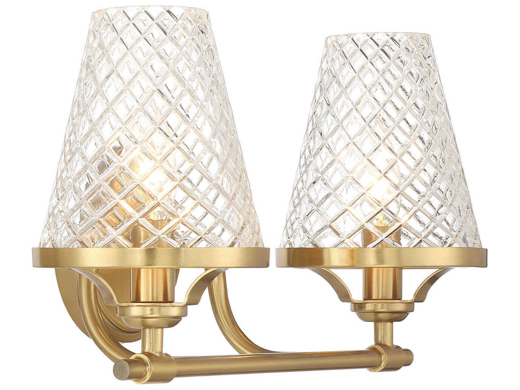 Savoy House Candler 2-Light Warm Brass Vanity Light