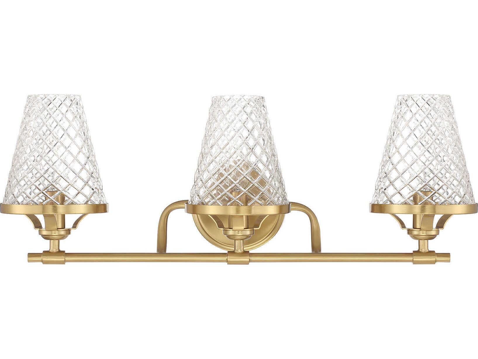 Savoy House Candler 3-Light Warm Brass Vanity Light