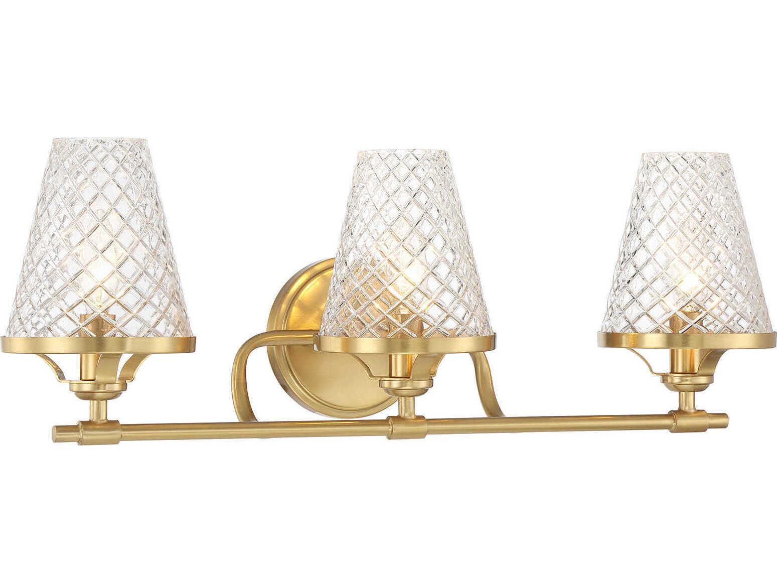 Savoy House Candler 3-Light Warm Brass Vanity Light