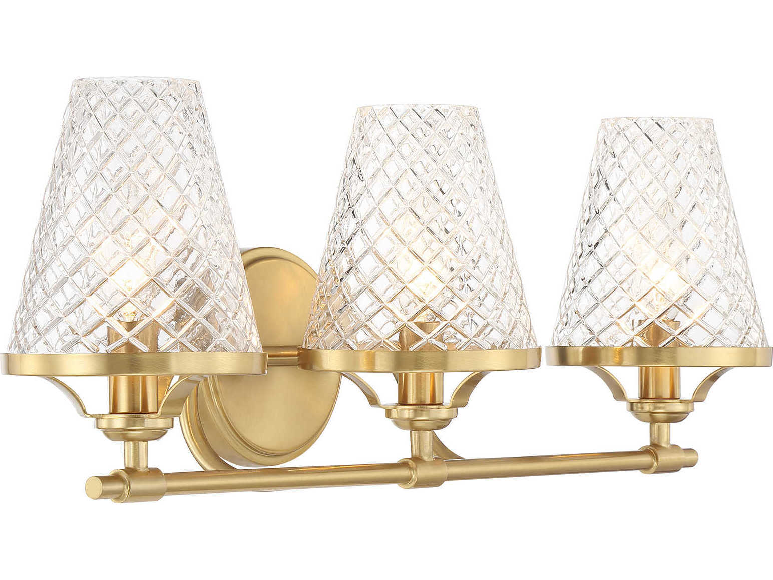 Savoy House Candler 3-Light Warm Brass Vanity Light