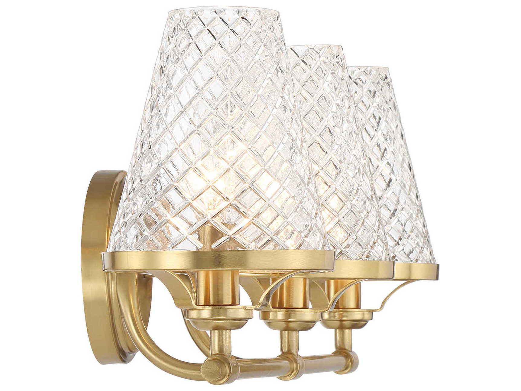 Savoy House Candler 3-Light Warm Brass Vanity Light