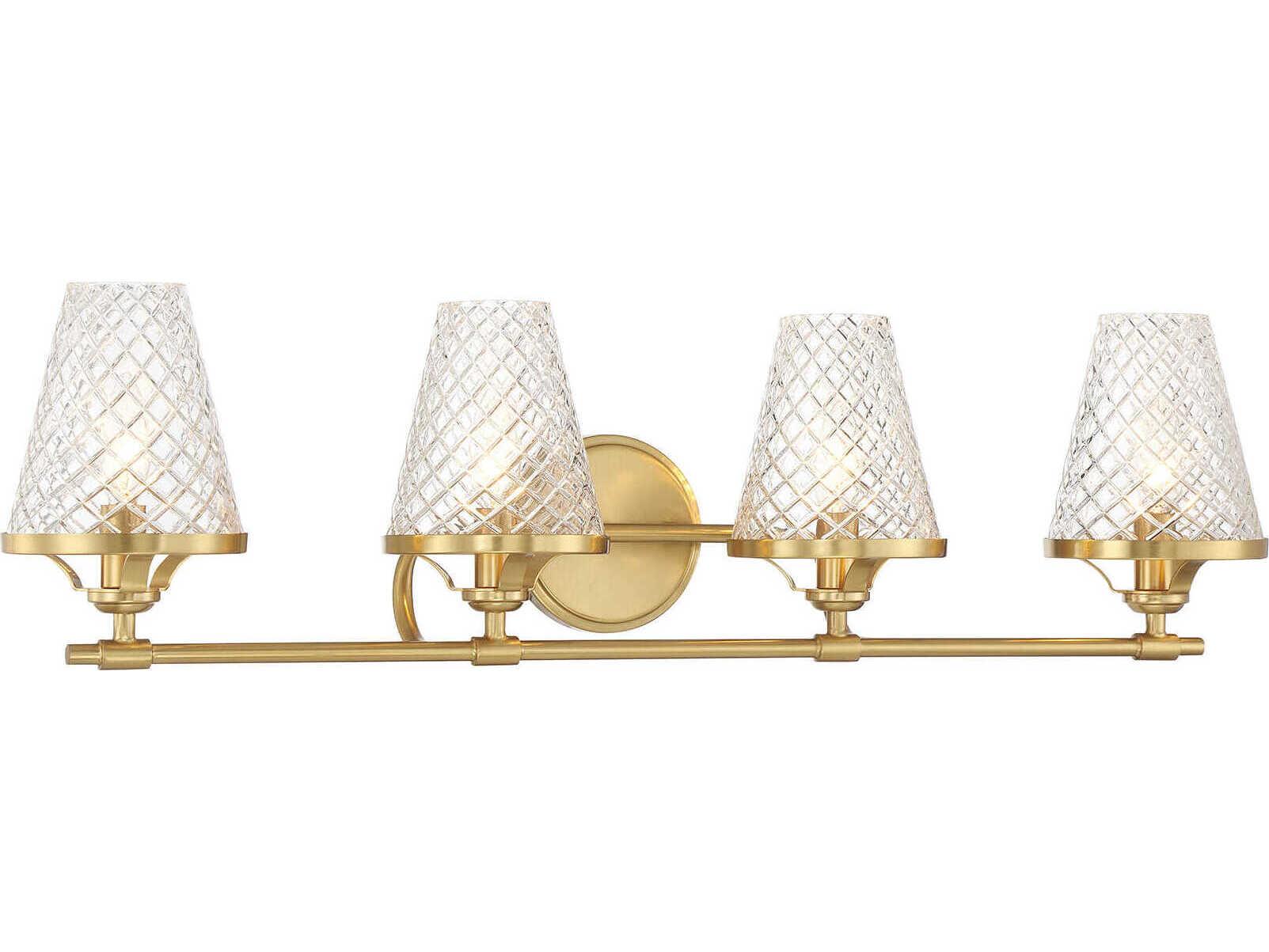 Savoy House Candler 4-Light Warm Brass Vanity Light