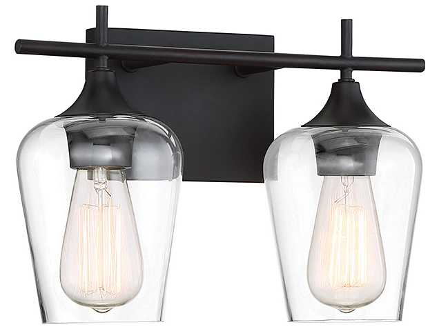 Savoy House Octave 2-Light English Bronze Glass Vanity Light
