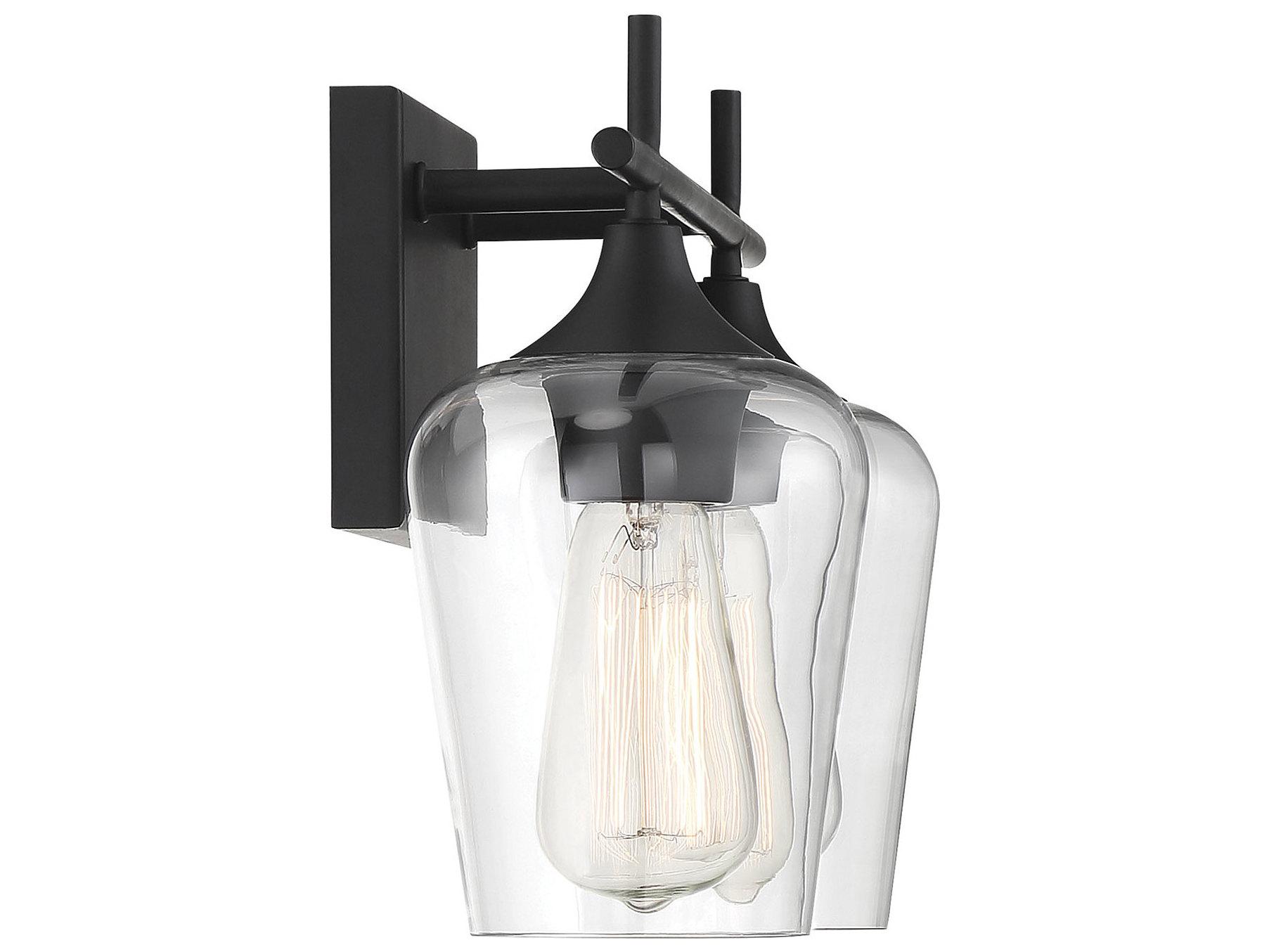 Savoy House Octave 2-Light Black Glass Vanity Light