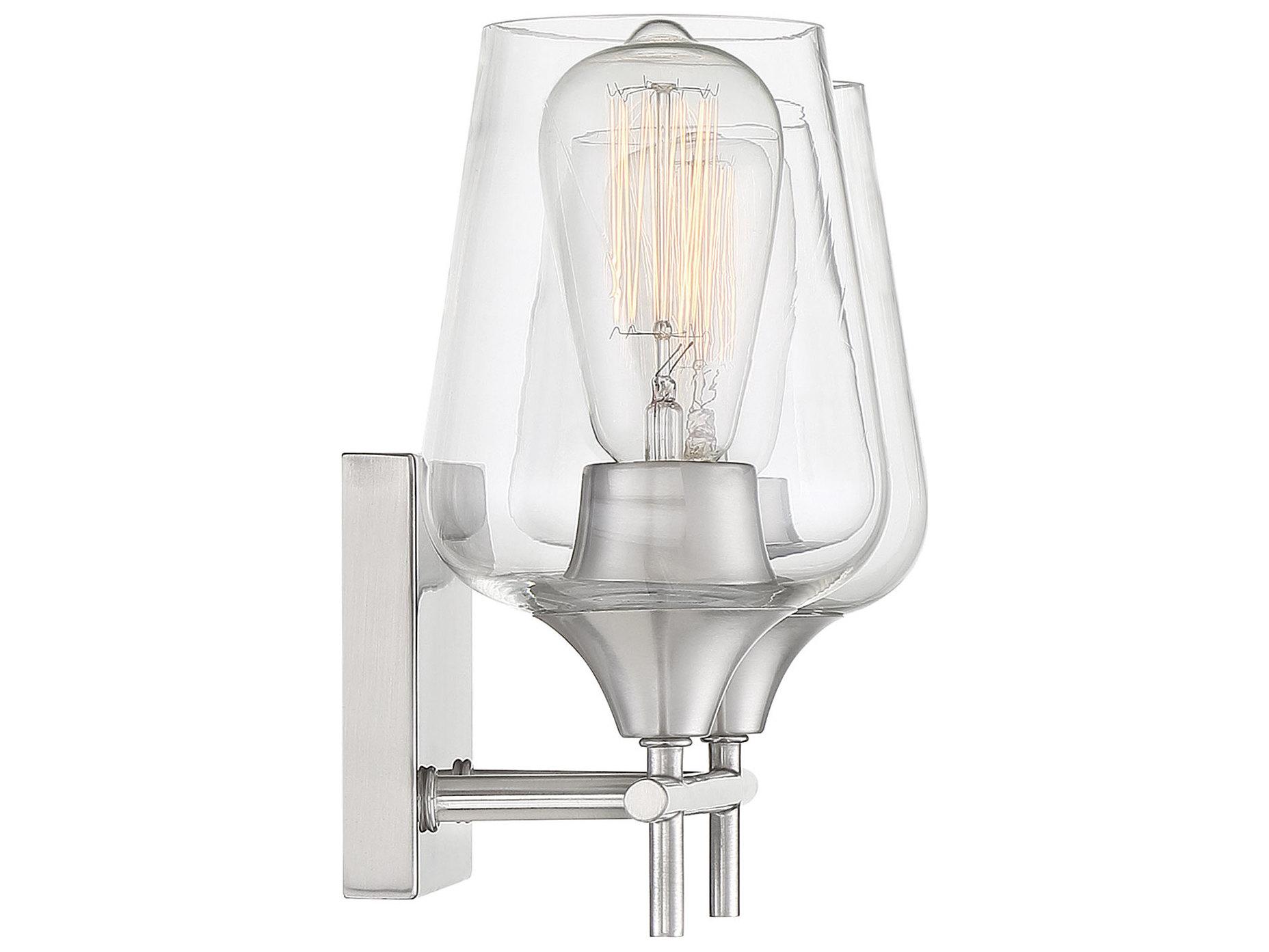 Savoy House Octave 2-Light Satin Nickel Glass Vanity Light
