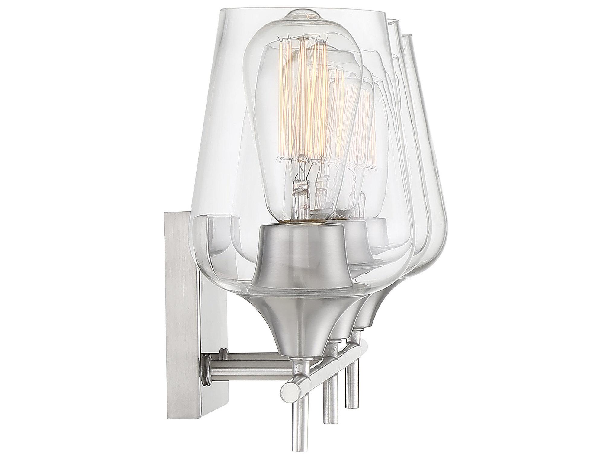 Savoy House Octave 3-Light Satin Nickel Glass Vanity Light