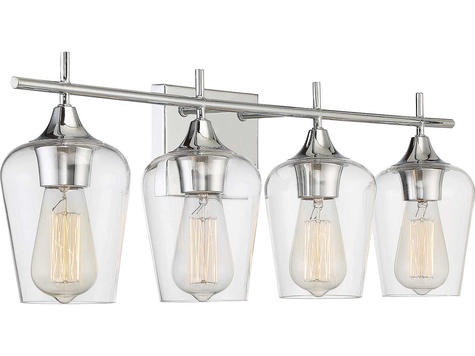 Savoy House Octave 4-Light Polished Chrome Glass Vanity Light