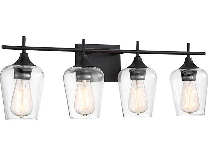 Savoy House Octave 4-Light English Bronze Glass Vanity Light