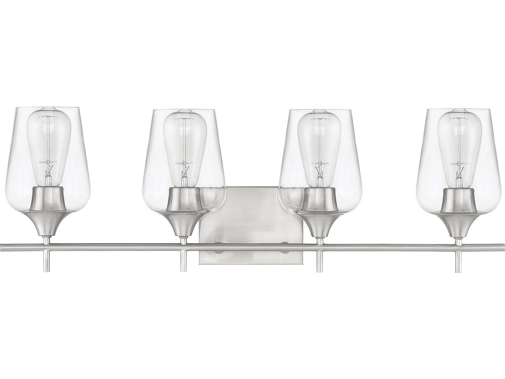 Savoy House Octave 4-Light Satin Nickel Glass Vanity Light