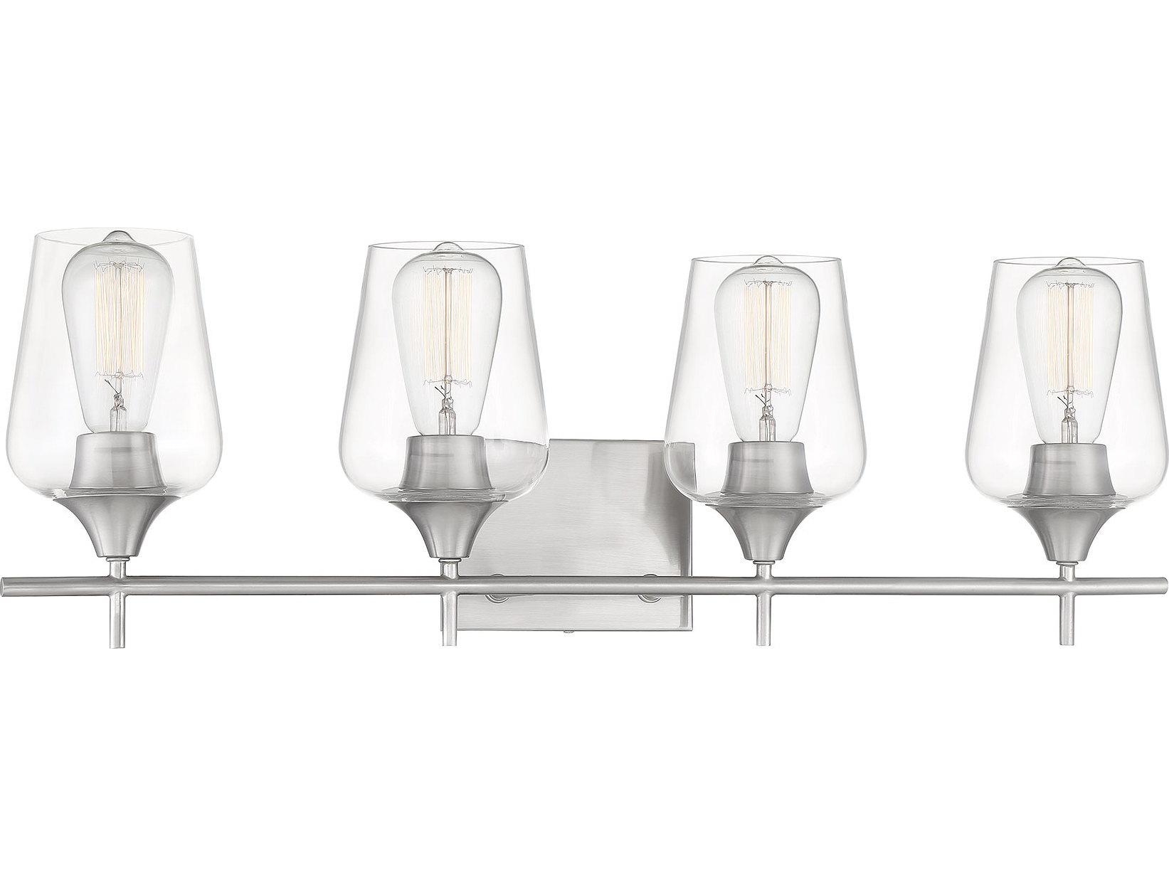 Savoy House Octave 4-Light Satin Nickel Glass Vanity Light