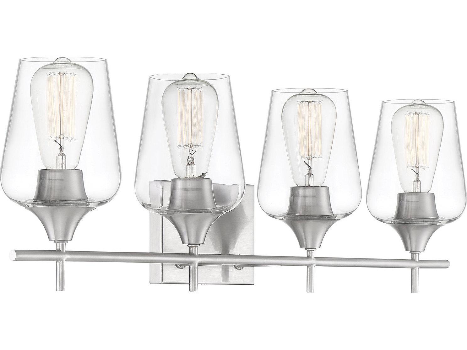 Savoy House Octave 4-Light Satin Nickel Glass Vanity Light