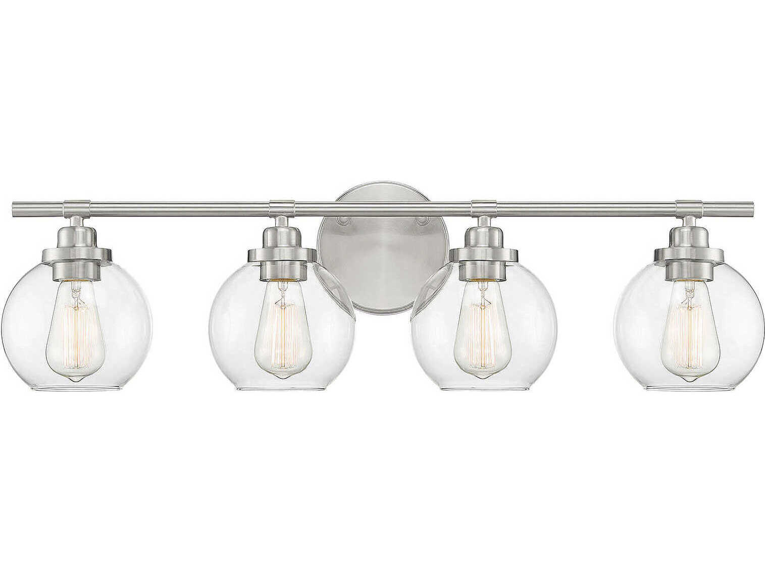 Savoy House Carson 4-Light Satin Nickel Glass Vanity Light