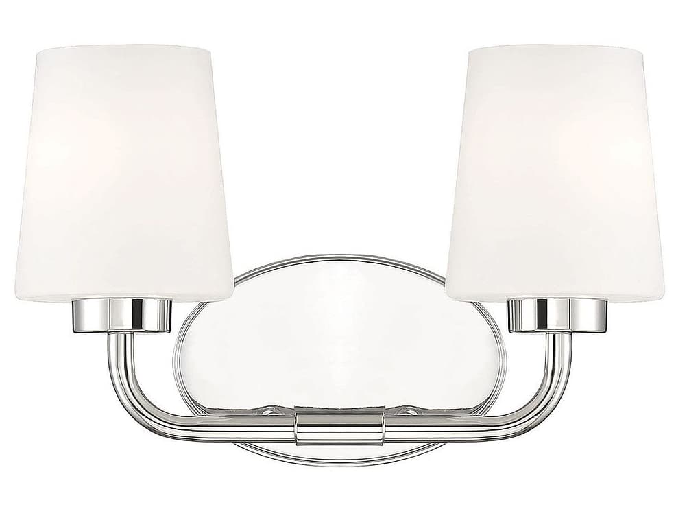 Savoy House Capra 2-Light Polished Nickel Glass Vanity Light