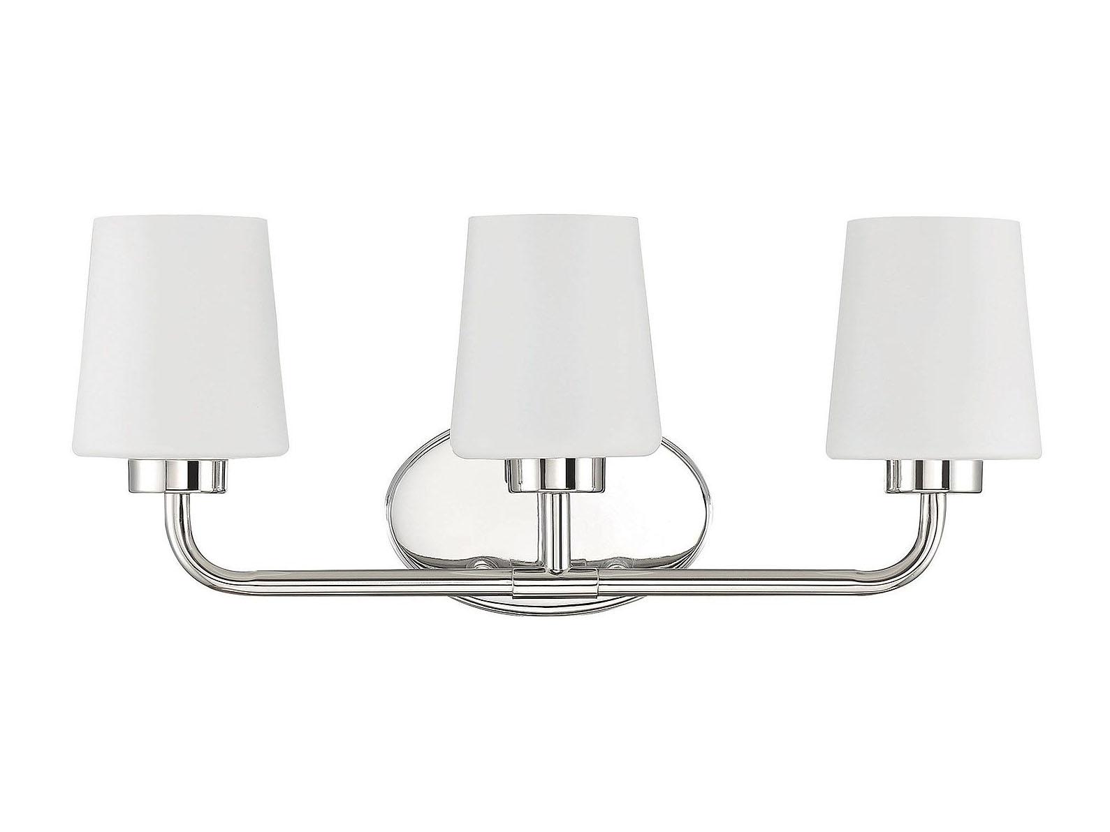 Savoy House Capra 3-Light Polished Nickel Glass Vanity Light