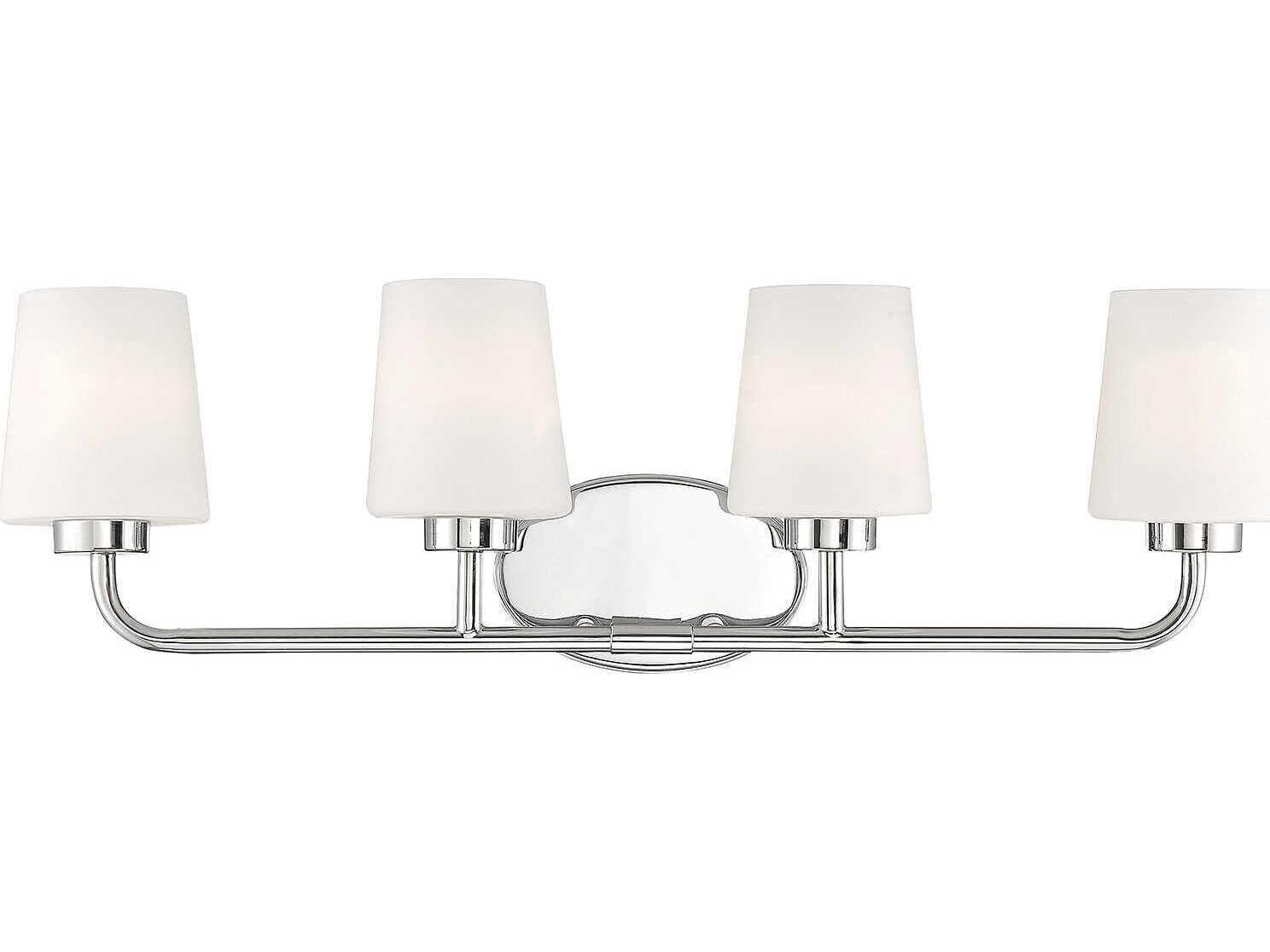 Savoy House Capra 4-Light Polished Nickel Glass Vanity Light