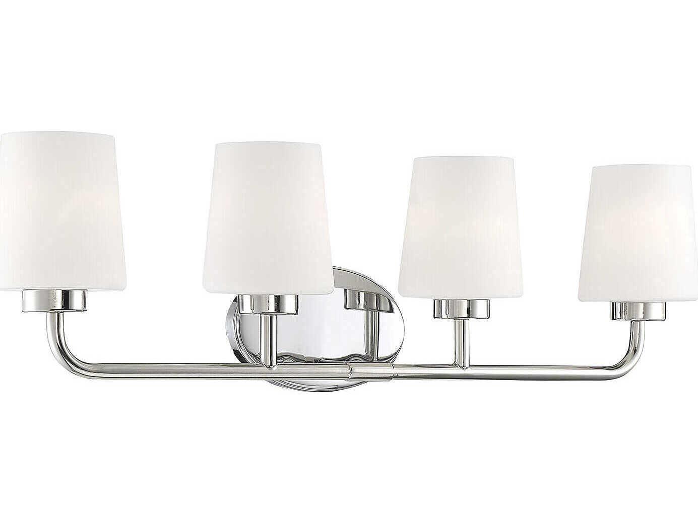 Savoy House Capra 4-Light Polished Nickel Glass Vanity Light