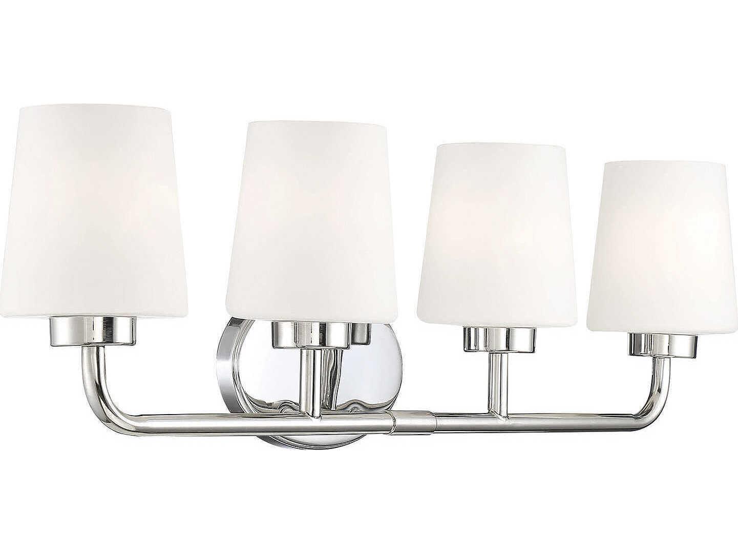Savoy House Capra 4-Light Polished Nickel Glass Vanity Light