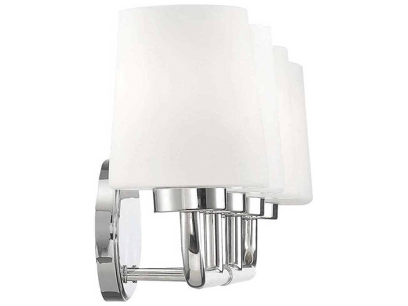 Savoy House Capra 4-Light Polished Nickel Glass Vanity Light
