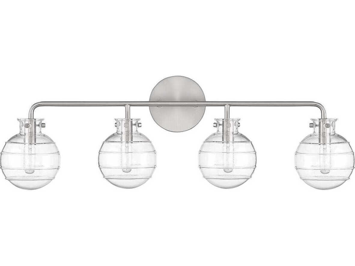 Savoy House Mason 4-Light Satin Nickel Glass Vanity Light