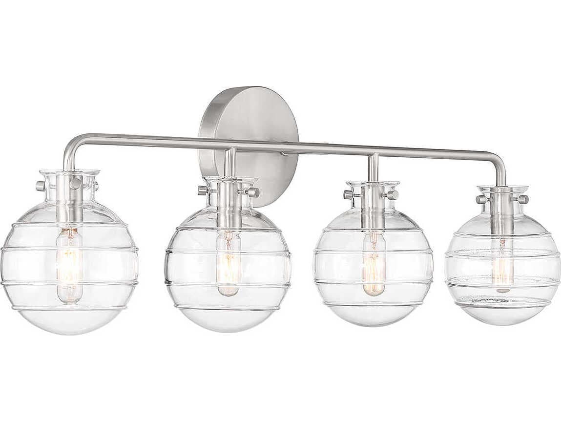 Savoy House Mason 4-Light Satin Nickel Glass Vanity Light