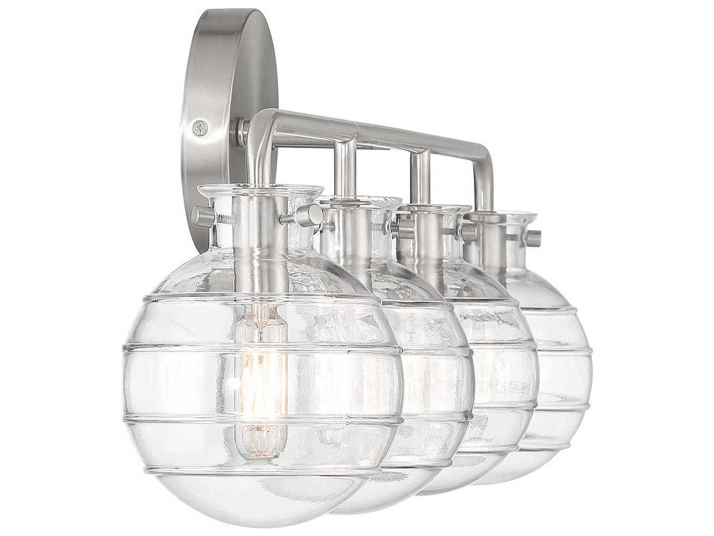 Savoy House Mason 4-Light Satin Nickel Glass Vanity Light