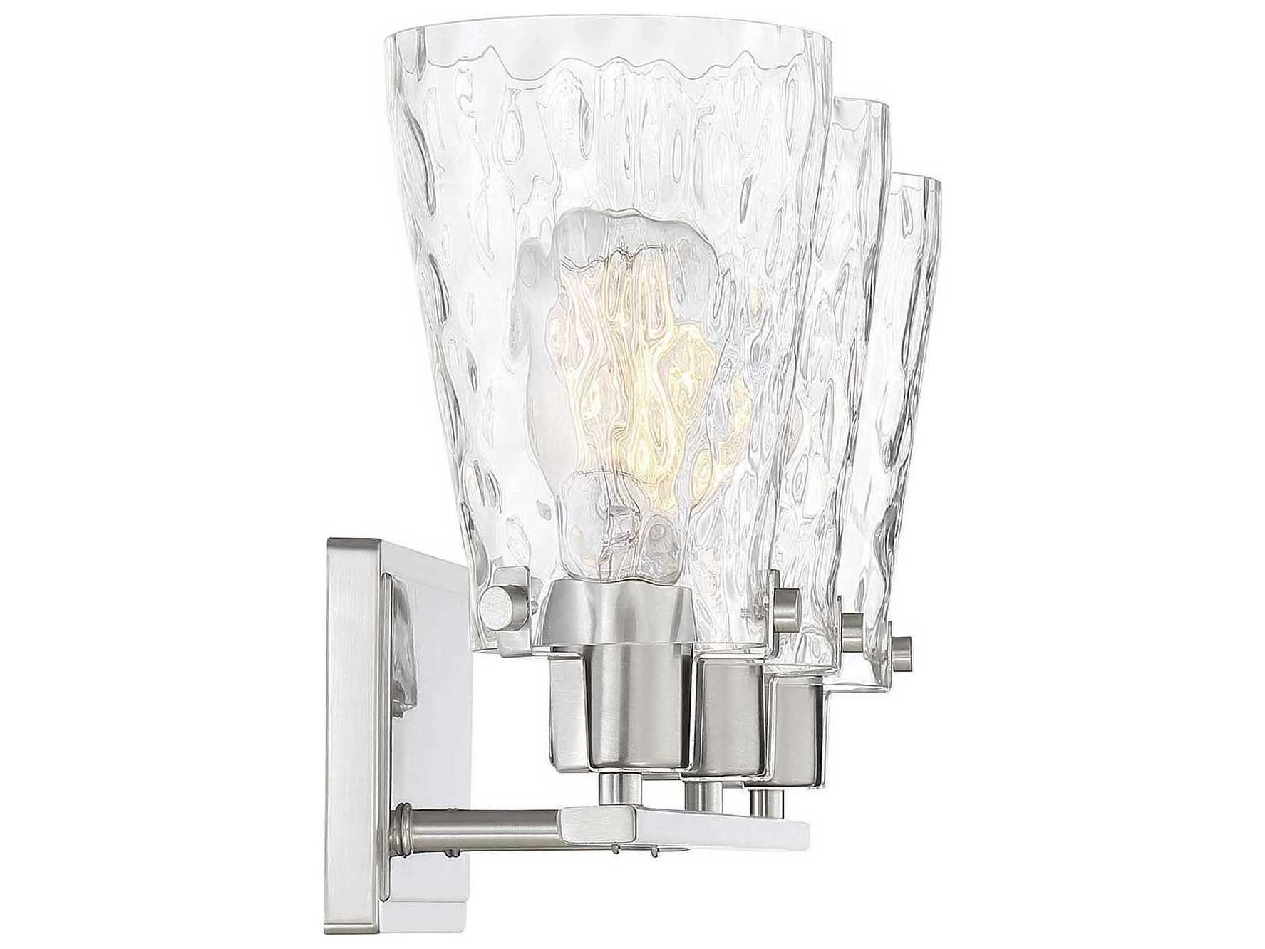 Savoy House Vaughan 3-Light Satin Nickel Glass Vanity Light