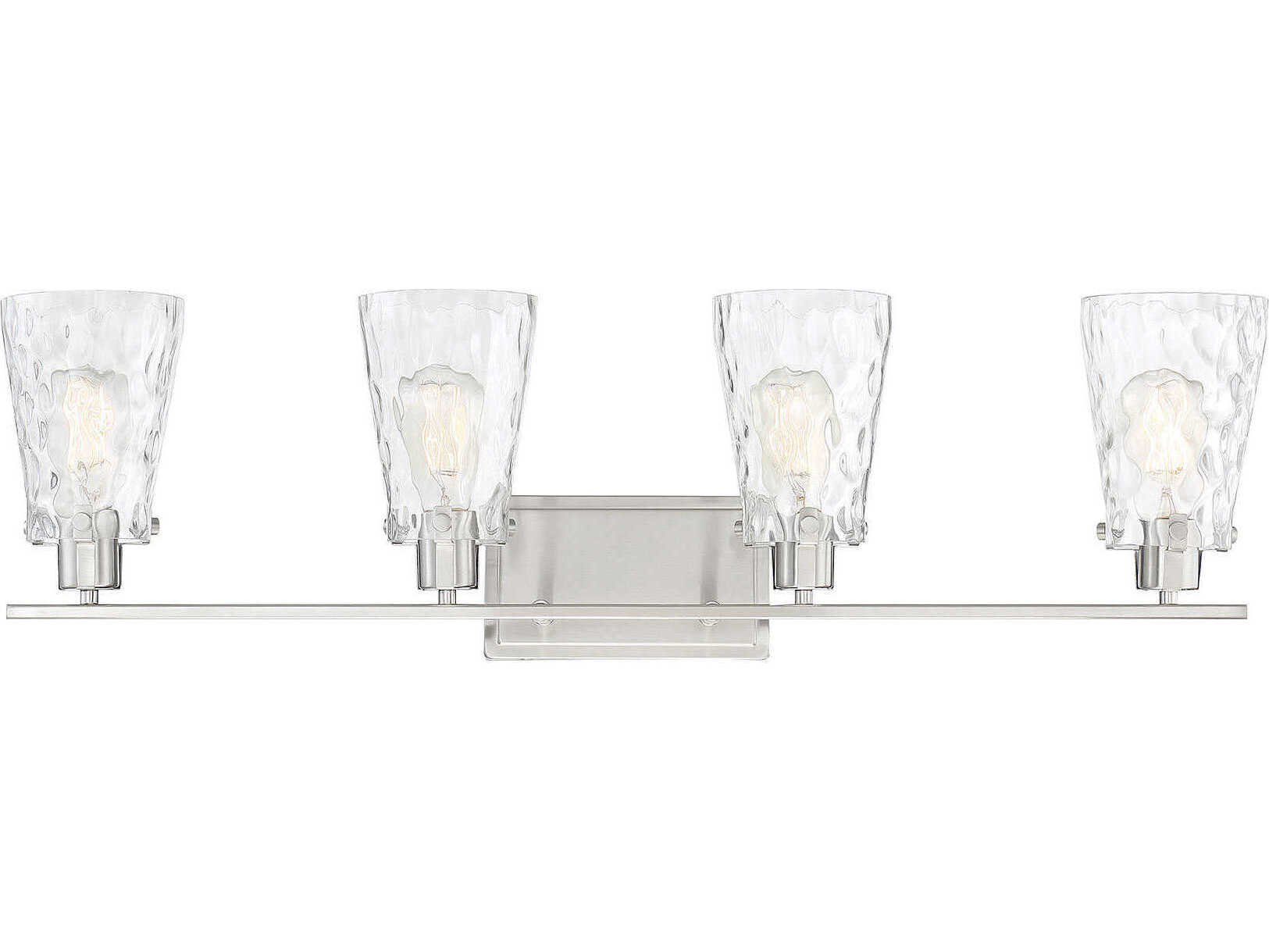 Savoy House Vaughan 4-Light Satin Nickel Glass Vanity Light