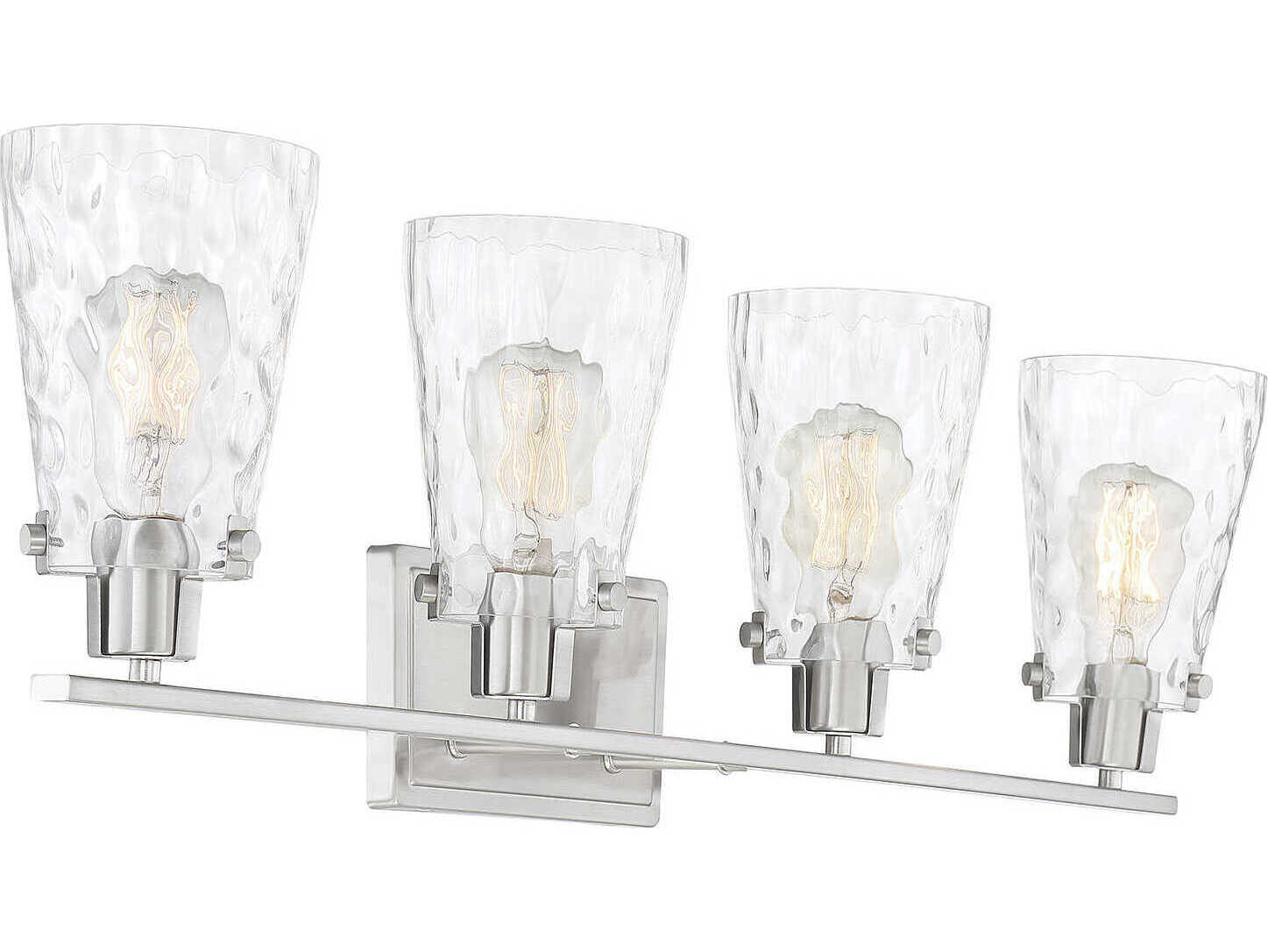 Savoy House Vaughan 4-Light Satin Nickel Glass Vanity Light