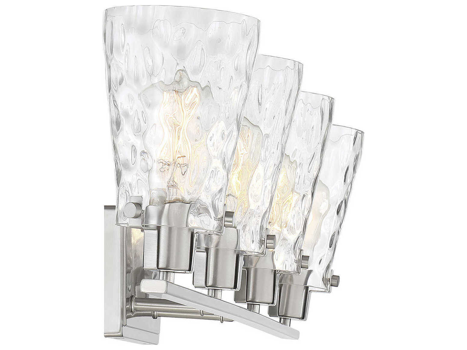 Savoy House Vaughan 4-Light Satin Nickel Glass Vanity Light