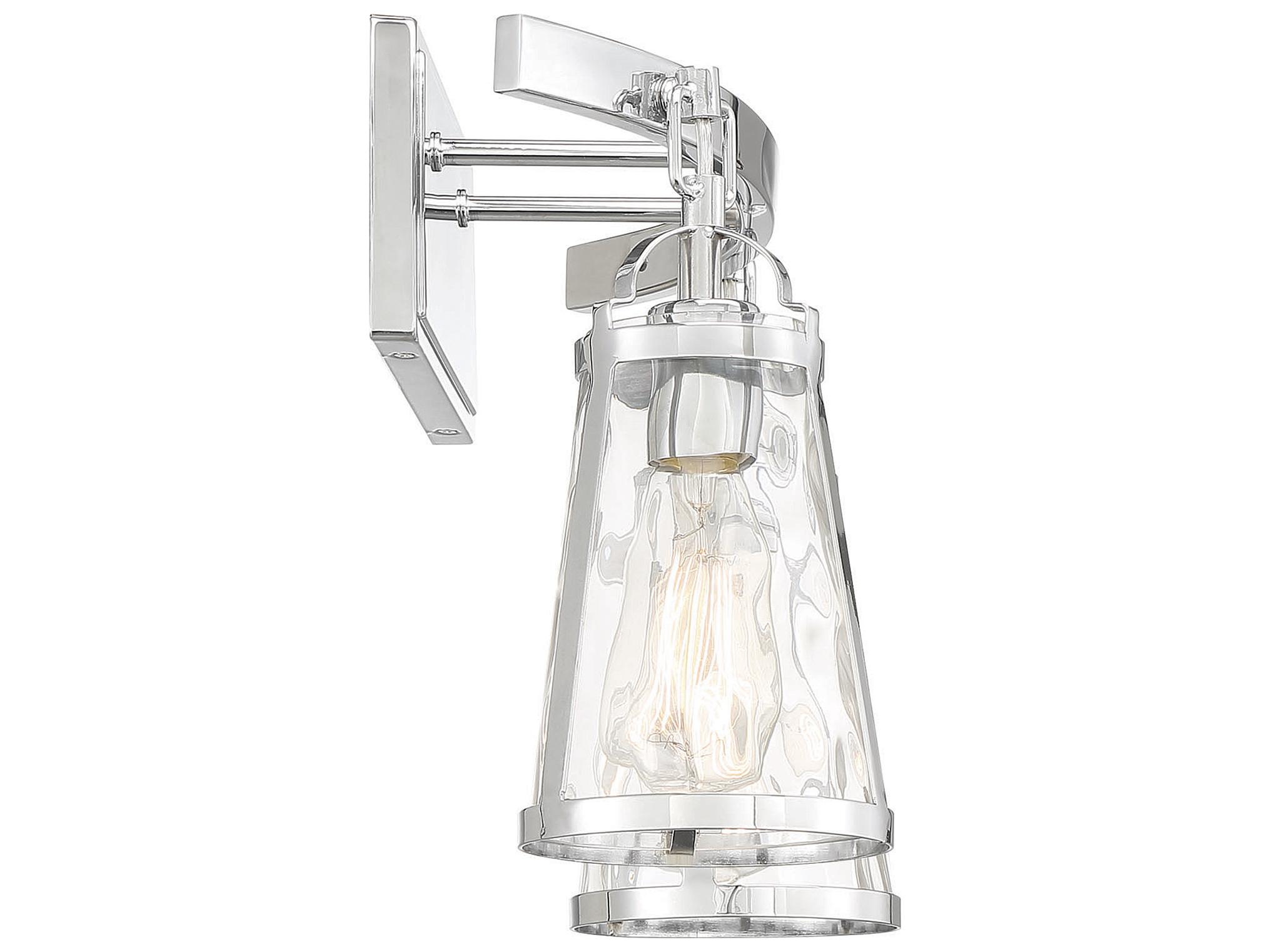 Savoy House Albany 2-Light Polished Chrome Glass Vanity Light