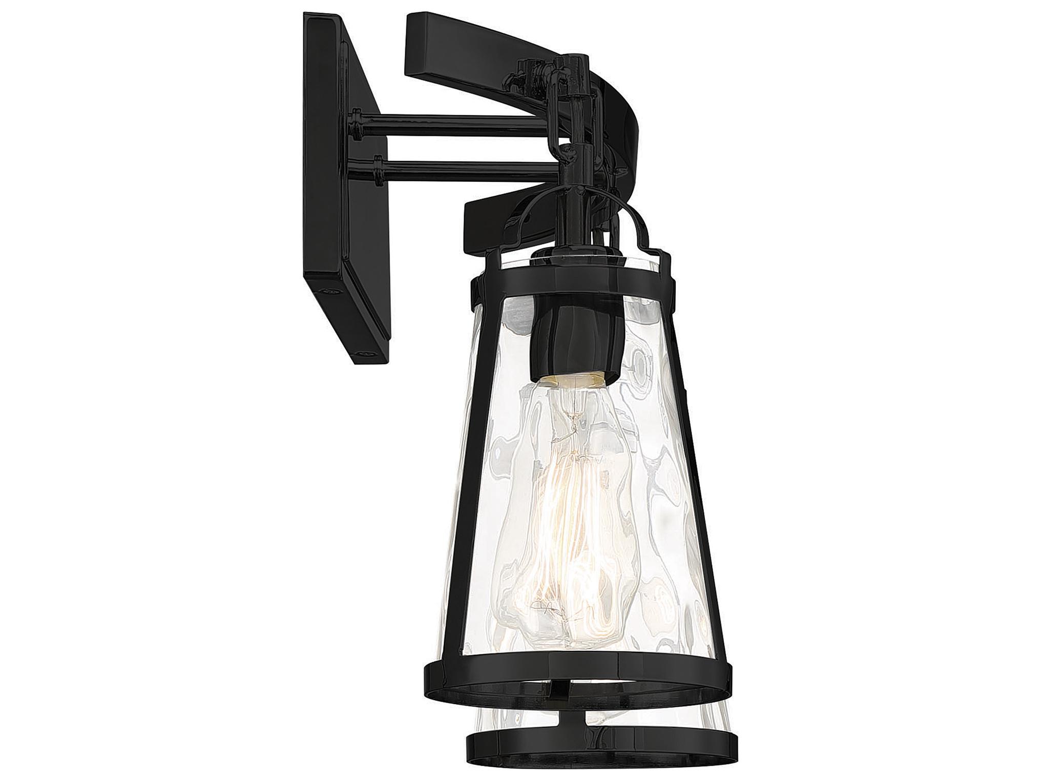 Savoy House Albany 2-Light Black Glass Vanity Light
