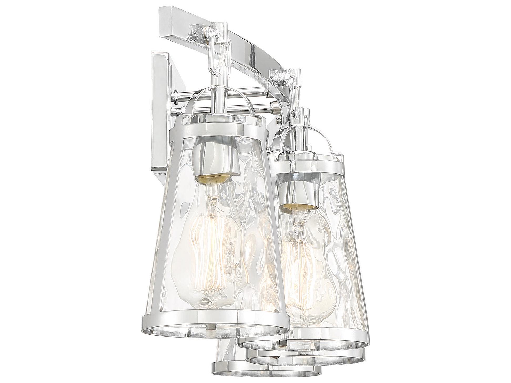 Savoy House Albany 4-Light Polished Chrome Glass Vanity Light