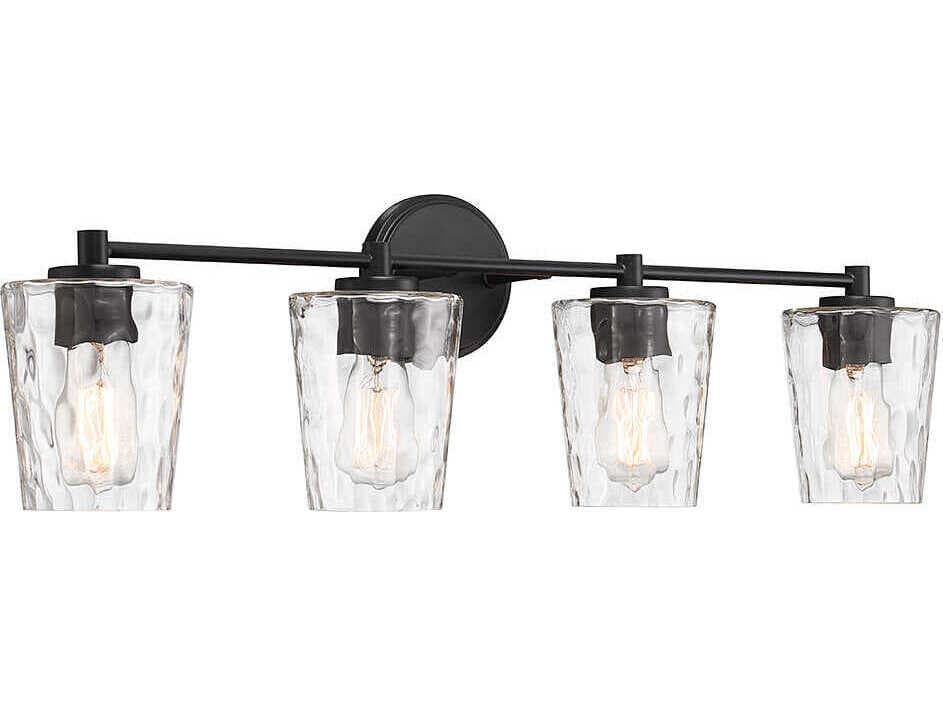 Savoy House Ballas 4-Light Matte Black Glass Vanity Light