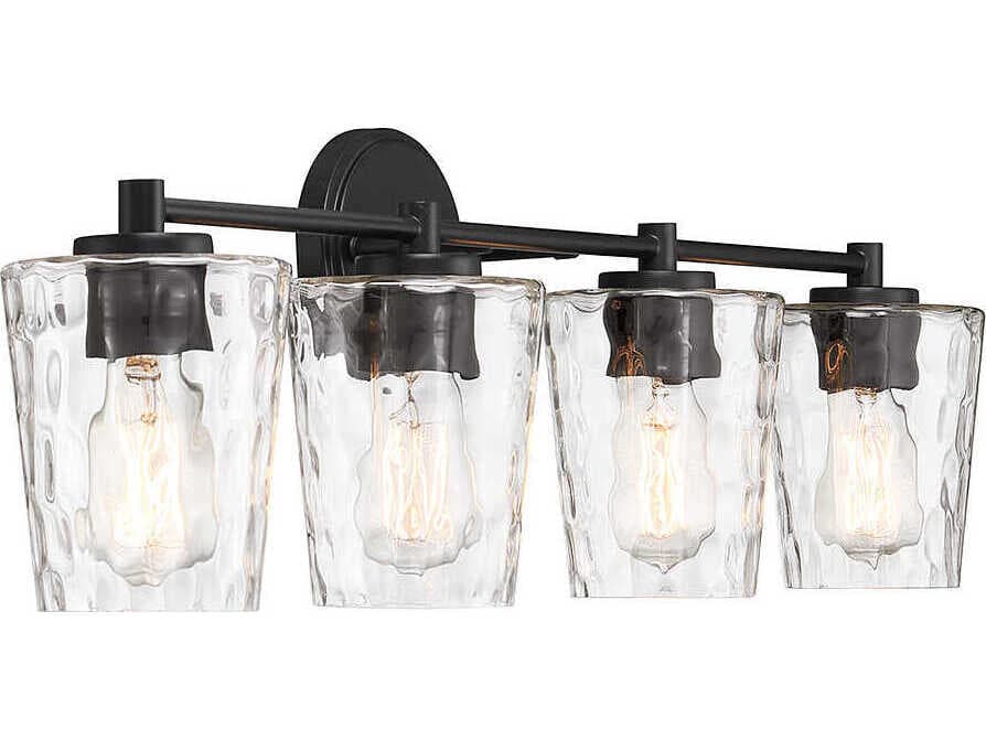 Savoy House Ballas 4-Light Matte Black Glass Vanity Light