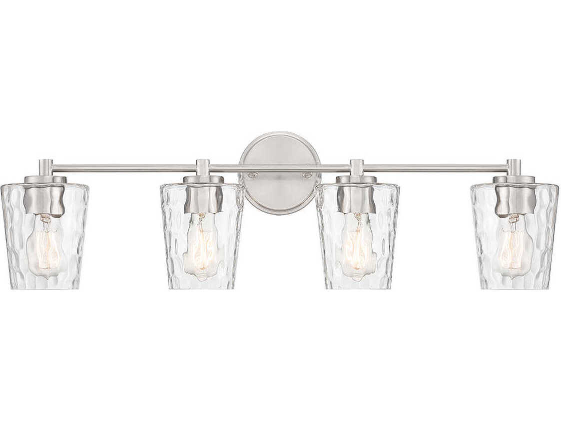 Savoy House Ballas 4-Light Satin Nickel Glass Vanity Light