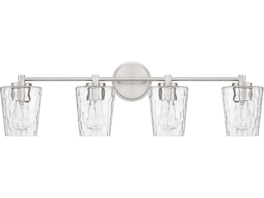 Savoy House Ballas 4-Light Satin Nickel Glass Vanity Light