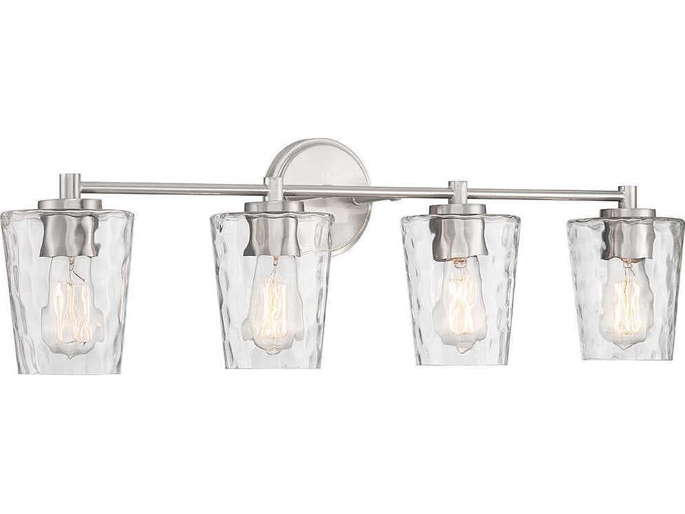 Savoy House Ballas 4-Light Satin Nickel Glass Vanity Light