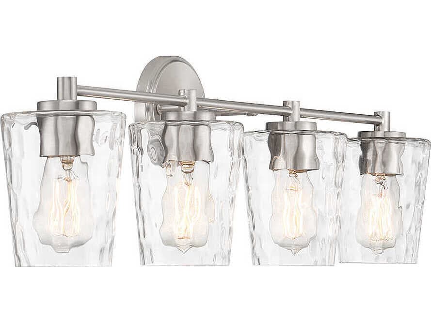 Savoy House Ballas 4-Light Satin Nickel Glass Vanity Light