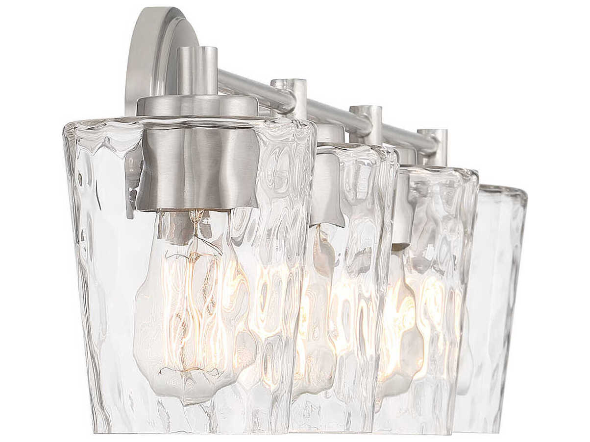 Savoy House Ballas 4-Light Satin Nickel Glass Vanity Light