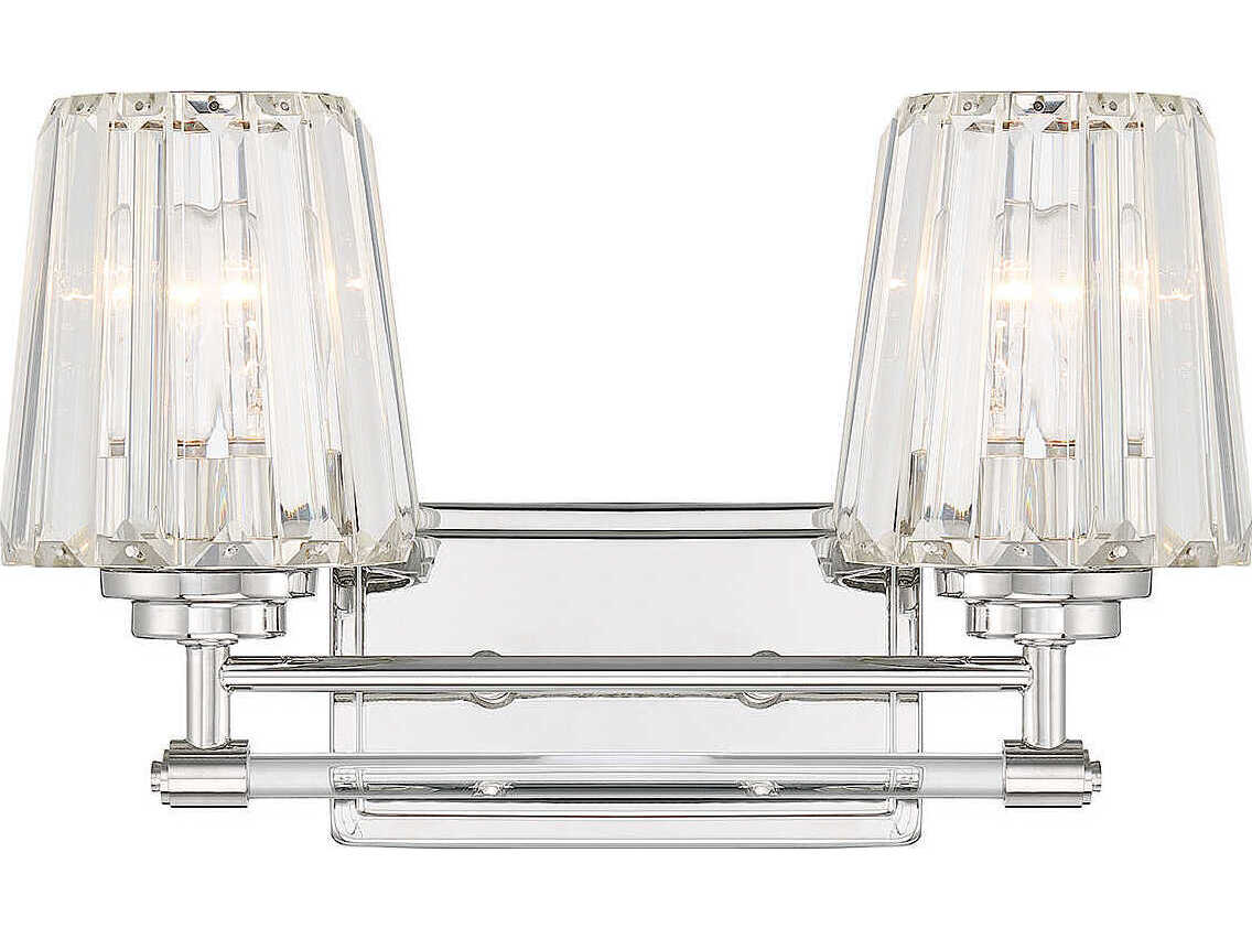 Savoy House Garnet 2-Light Polished Nickel Crystal Vanity Light