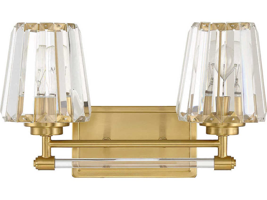 Savoy House Garnet 2-Light Warm Brass Crystal Vanity Light